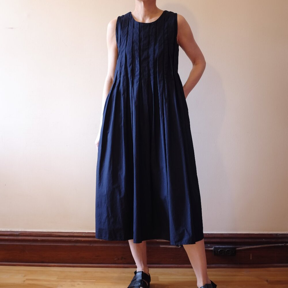Kowtow cotton navy dress